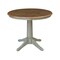 International Concepts Round 36 in Rd Top Pedestal Table, Dining Height, Hickory/Stone, 36 W, 36 L, 29.9 in H, Wood K41-36RT-27B - alternate 1